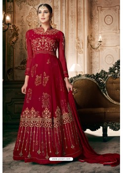 Red Georgette Designer Anarkali Suit