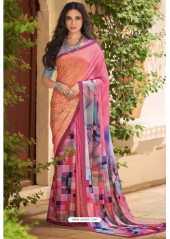 Glamorous Multi Colour Crepe Digital Printed Saree