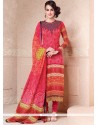Whimsical Hot Pink Lace Work Churidar Salwar Suit