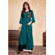 Teal Rayon Embroidered Designer Readymade Kurti