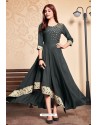 Grey Rayon Embroidered Designer Readymade Kurti