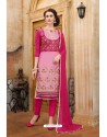 Rani And Pink Cotton Embroidered Straight Suit
