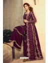 Purple Butterfly Net Embroidered Designer Anarkali Suit