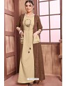 Beige And Brown Readymade Different Rayon Long Kurti