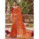 Orange Silk Jacquard Party Wear Saree
