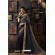 Grey And Blue Fancy Georgette Silk Party Wear Saree