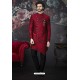 Red Readymade Designer Indowestern Sherwani For Men