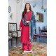 Fuchsia Designer Party Wear Cotton Silk Palazzo Salwar Suit