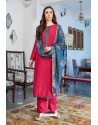 Fuchsia Designer Party Wear Cotton Silk Palazzo Salwar Suit