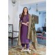 Purple Designer Party Wear Cotton Silk Palazzo Salwar Suit