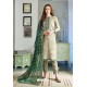 Olive Green Designer Party Wear Cotton Silk Palazzo Salwar Suit
