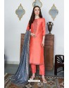 Dark Peach Designer Party Wear Cotton Silk Palazzo Salwar Suit