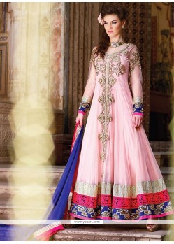 Glorious Pink Georgette Anarkali Salwar Suit