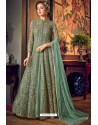 Sea Green Designer Embroidered Wedding Anarkali Suit