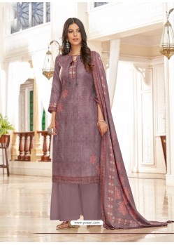 Old Rose Designer Casual Wear Wool Pashmina Jacquard Palazzo Salwar Suit