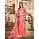 Peach Designer Casual Wear Wool Pashmina Palazzo Salwar Suit