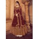 Maroon Heavy Embroidered Gown Style Designer Anarkali Suit