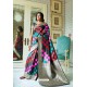 Multi Colour Party Wear Designer Embroidered Handloom Weaving Soft Silk Sari