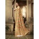 Cream Party Wear Designer Embroidered Cotton Silk Sari