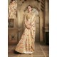 Light Beige Party Wear Designer Embroidered Cotton Silk Sari