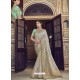 Light Grey Wedding Designer Embroidered Satin Silk Sari