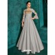 Light Grey Heavy Embroidered Designer Gown For Girls