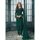Dark Green Designer Party Wear Heavy Faux Georgette Straight Salwar Suit