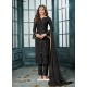 Black Designer Party Wear Heavy Faux Georgette Straight Salwar Suit