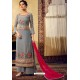 Grey Designer Party Wear Viscose Georgette Palazzo Salwar Suit