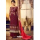 Maroon Designer Party Wear Viscose Georgette Palazzo Salwar Suit