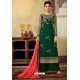 Dark Green Designer Party Wear Viscose Georgette Palazzo Salwar Suit