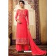 Dark Peach Designer Party Wear Viscose Georgette Palazzo Salwar Suit