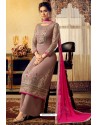 Old Rose Designer Party Wear Viscose Georgette Palazzo Salwar Suit