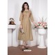 Beige Readymade Designer Party Wear Silk Cotton Kurti For Girls