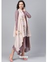 Dusty Pink Readymade Designer Party Wear Readymade Kurti For Girls