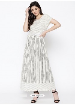 White Readymade Designer Party Wear Readymade Kurti For Girls