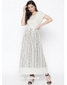 White Readymade Designer Party Wear Readymade Kurti For Girls