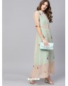 Sea Green Readymade Designer Party Wear Readymade Kurti For Girls