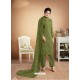 Forest Green Designer Party Wear Heavy Muslin Palazzo Salwar Suit