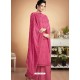 Hot Pink Designer Party Wear Heavy Muslin Palazzo Salwar Suit