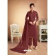 Maroon Designer Party Wear Heavy Muslin Palazzo Salwar Suit