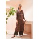 Coffee Designer Casual Wear Pashmina Palazzo Salwar Suit