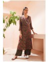 Coffee Designer Casual Wear Pashmina Palazzo Salwar Suit