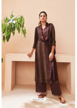 Maroon Designer Casual Wear Pashmina Palazzo Salwar Suit