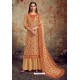 Cream Designer Party Wear Wool Pashmina Jacquard Palazzo Salwar Suit