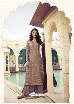 Old Rose Designer Party Wear Pure Dola Viscose Palazzo Salwar Suit