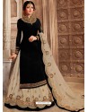 Black Latest Embroidered Wedding Anarkali Suit