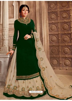 Forest Green Latest Embroidered Wedding Anarkali Suit