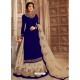 Royal Blue Latest Embroidered Wedding Anarkali Suit