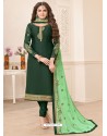 Dark Green Designer Party Wear Georgette Churidar Salwar Suit